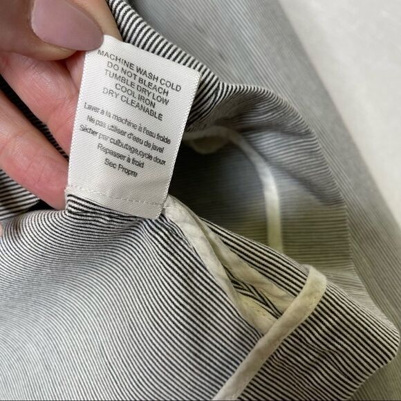 Joie Button Front Striped Cotton Blazer S - Picture 4 of 5